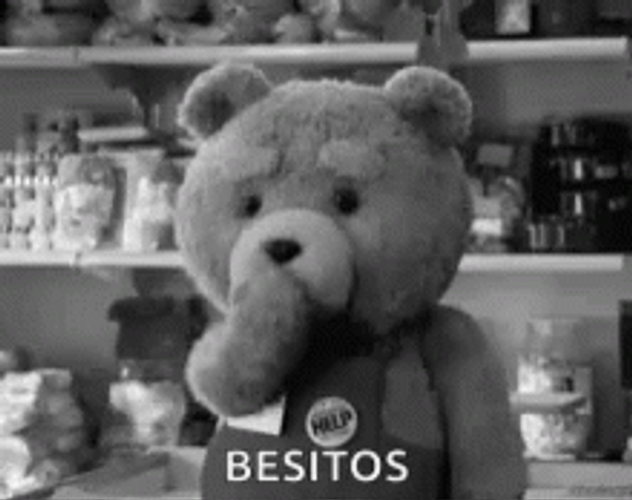 Besitos Bear Flying Kiss GIF