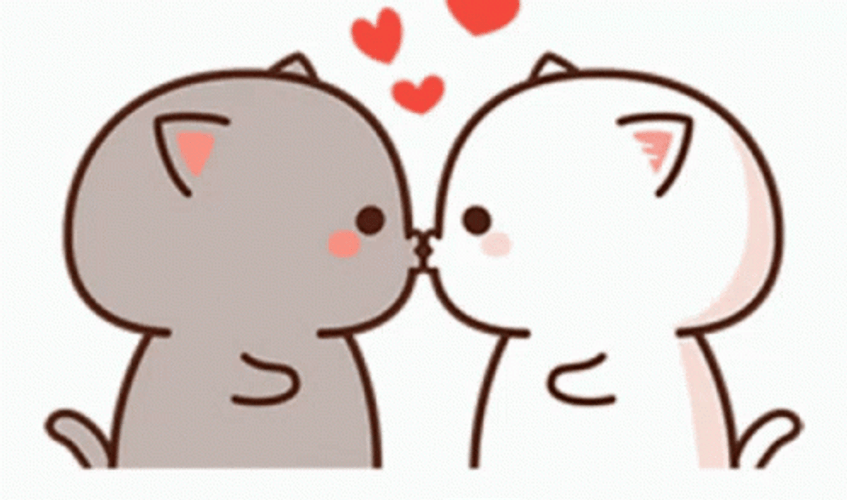 Besitos Cute Cat Couples  GIF
