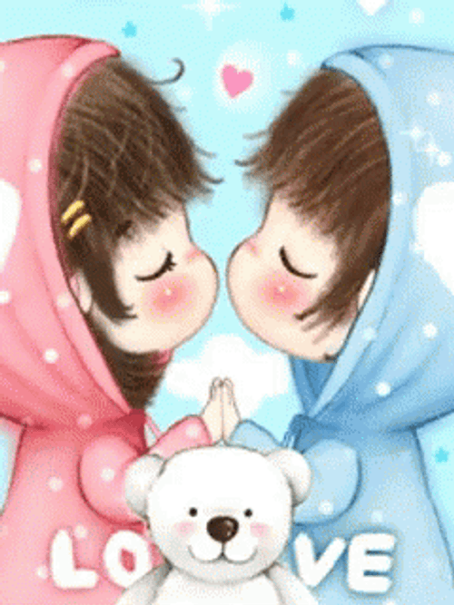 Besitos Cute Love Couple  GIF