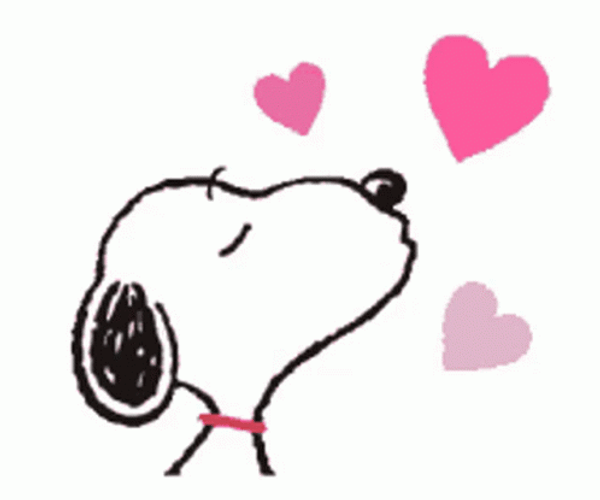 Besitos Heart Snoopy GIF
