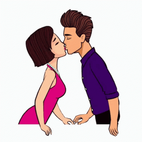 Besitos Loving Couple Animated GIF