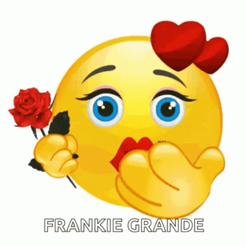 Besitos Red Lips Emoji Holding Flower GIF