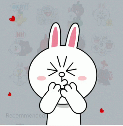 Besos Cony Rabbit Hearts GIF