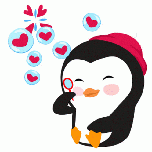 Besos Pengin Bubbles GIF