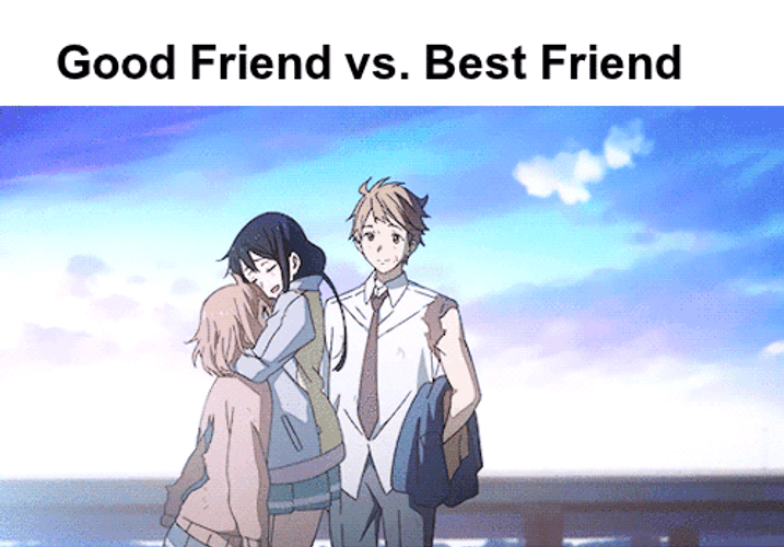 Best Friends Forever Pink Blue Cartoon Blob GIF 