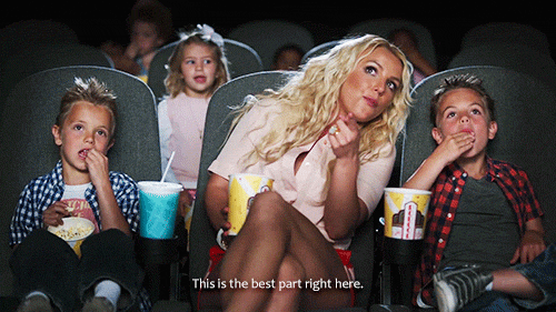 Best Part Britney Spears Watching Movie GIF
