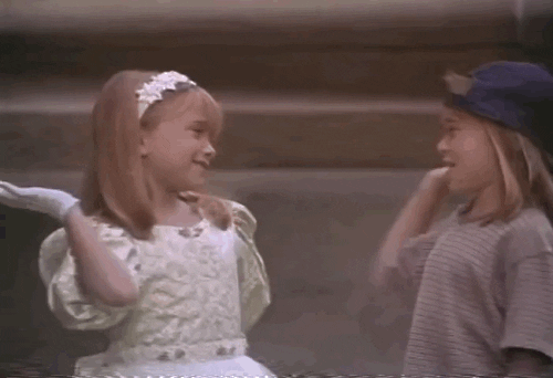 Best Team Ever Olsen Twins High Five GIF