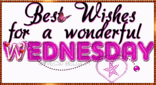 Best Wishes For A Wonderful Wednesday Written In Pink GIF