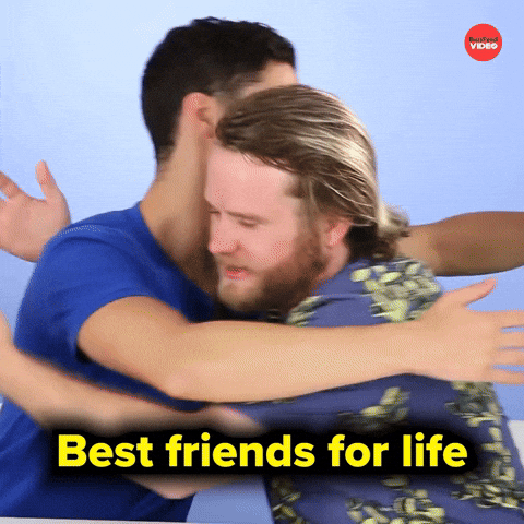 Bestfriends For Life Awkward Hug GIF
