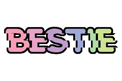 Bestie Word in Rainbow Colors