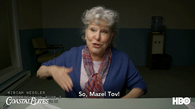 Bette Midler Iconic Mazel Tov GIF