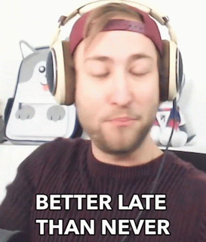 Better Late Than Never Man With Headphones GIF