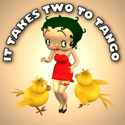 Betty Boop Dancing Two Yellow Birds It Takes Two to Tango