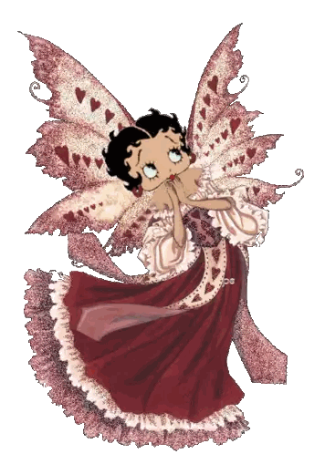 Betty Boop Fairy With Hearts Wings And Red Dress