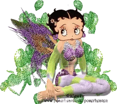 Betty Boop Fairy With Purple And Green Wings