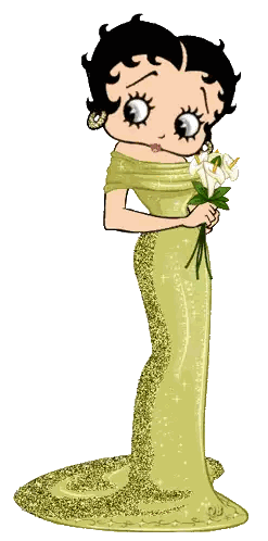 Betty Boop Holding Flowers