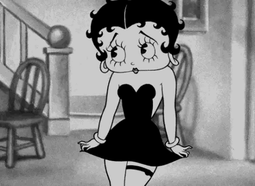 Betty Boop in Black Dress Standing in Room