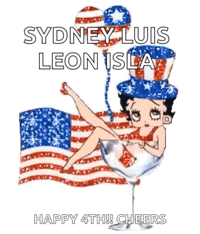 Betty Boop in Martini Glass with American Flag