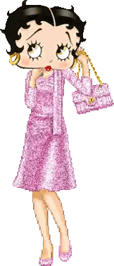 Betty Boop In Pink Dress With Pink Bag
