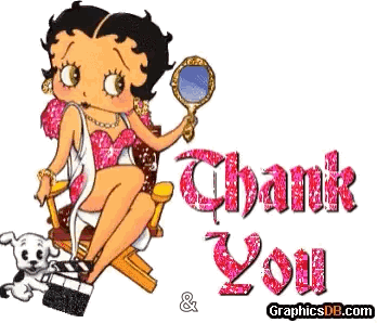 Betty Boop Is Sitting In A Chair Looking At Herself In A Mirror GIF