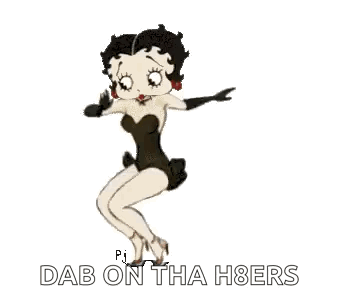 Betty Boop Is Wearing A Black And White Swimsuit And Gloves And Is Dancing . GIF