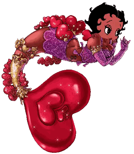 Betty Boop With Red Heart Tail