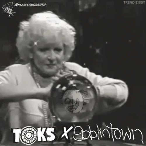 Betty White Rubbing Crystal Ball GIF