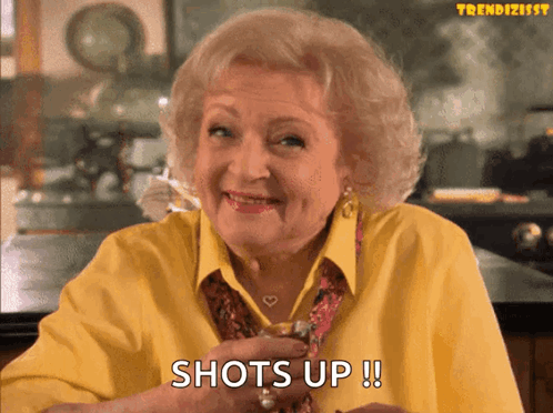 Betty White Tequila Shots Cheers GIF
