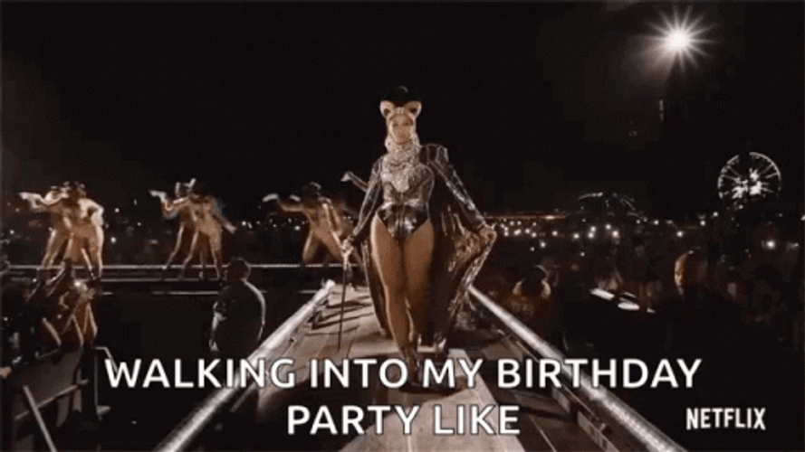 Beyonce Concert Cat Walk Happy Birthday Queen GIF