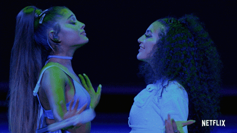 Bffr Ariana Grande Shakes Chest With Friend GIF