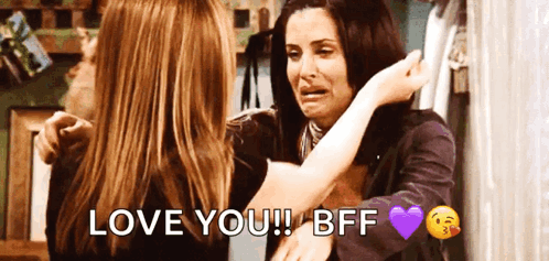 Bffr Courteney Cox Love You Bff Hugging GIF