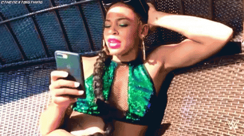 Bianca Belair Throwing Phone GIF