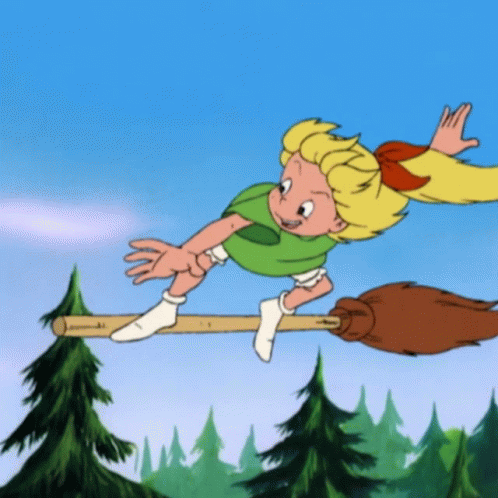 Bibi Blocksberg Riding A Broom GIF