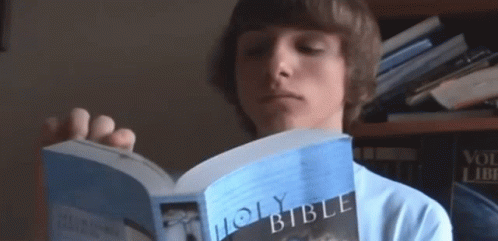 Bible Blue Paperback Reading Flip Page GIF