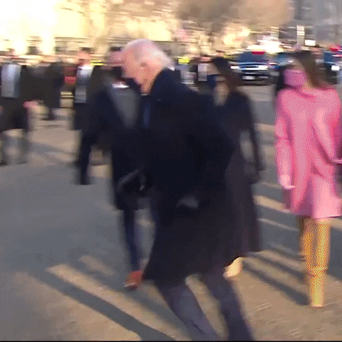 Biden Running To Shake Hands GIF