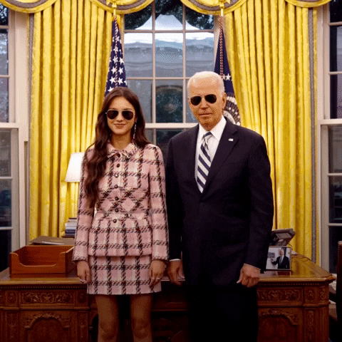 Joe Biden With Olivia Rodrigo Yes GIF