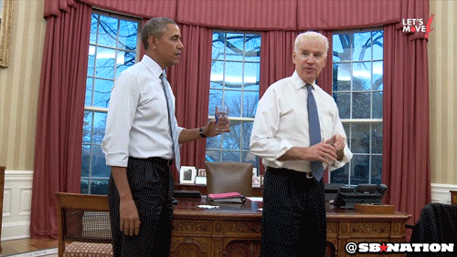Barack Obama And Joe Biden Drinking GIF