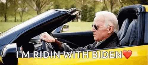 Biden Falling Riding Sports Car GIF