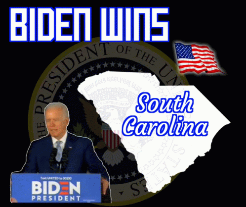 Biden Poster With Map Of South Carolina GIF