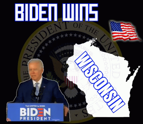 Biden Poster With Map of Wisconsin