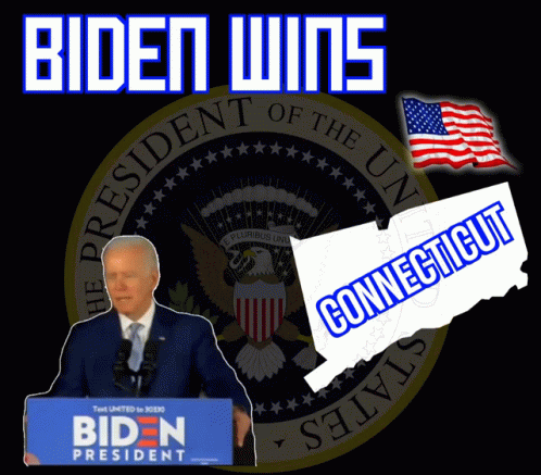 Biden Wins Poster Man Giving Speech GIF