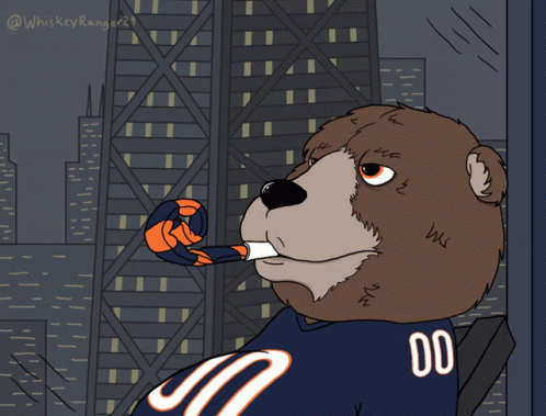 Big Bear Cheering For Chicago Bears GIF
