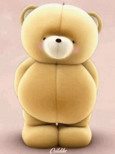 Big Bear Holding White Flores GIF