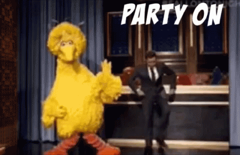 Big Bird Jimmy Fallon Party On GIF