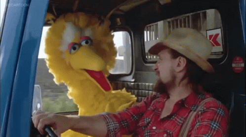 Big Bird Waylon Jennings Sesame Street GIF