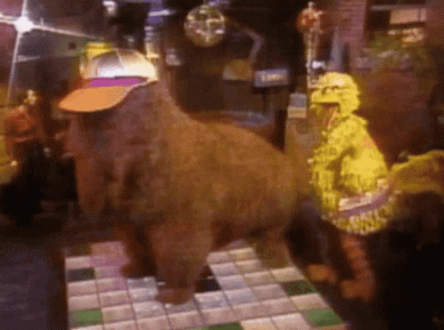 Big Bird Dancing With Mr. Snuffleupagus GIF