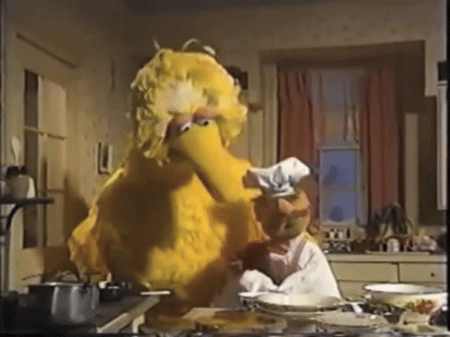 Big Bird Cooking With The Chef GIF