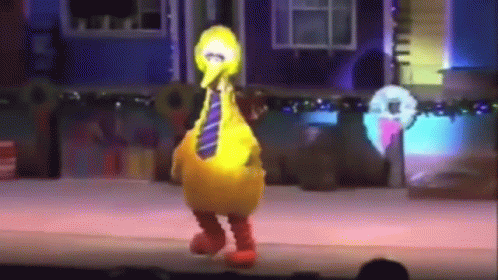 Big Bird Sesame Street Dancing on Stage in Front of Crowd