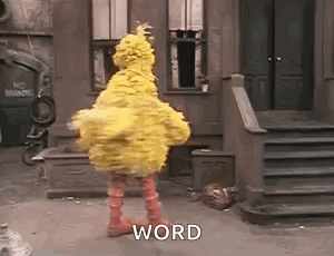 Big Bird Sesame Street Dancing Saying Word