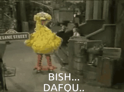 Big Bird Sliding On The Street GIF